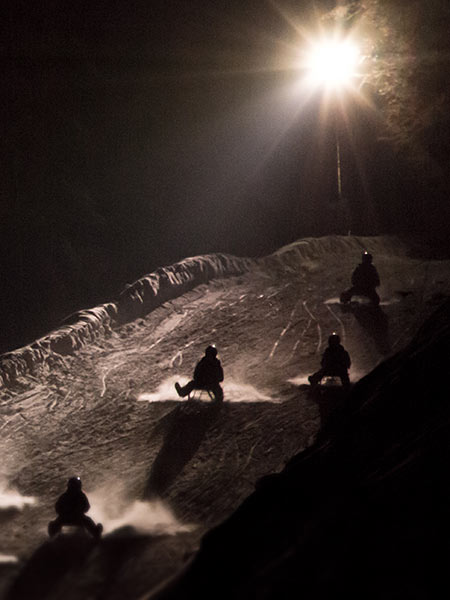 Pista illuminata dal Klausberg a San Giovanni